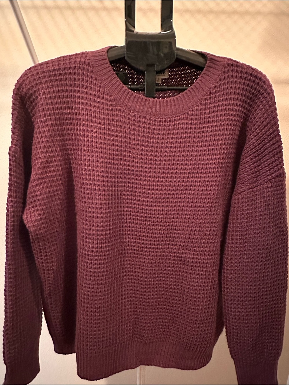 Relaxed Crewneck Sweater in Plum